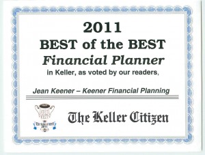 Best Financial Planner Keller TX 2011